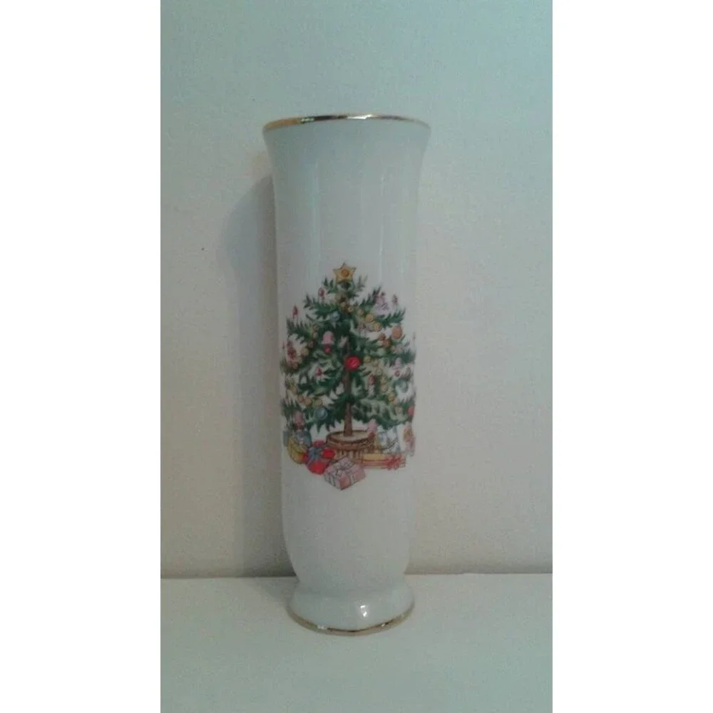 Lefton Christmas bud vase vintage